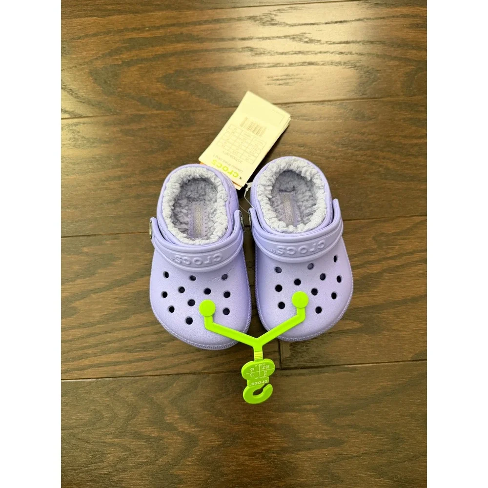 Crocs Toddler Classic Lined Clog T Purple Lavender 207009-5PY Size C5 NWT